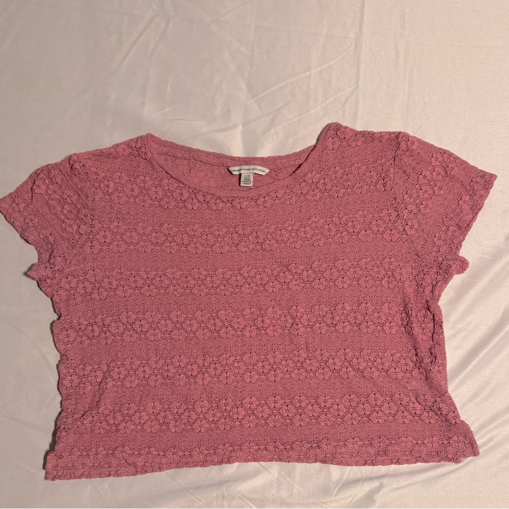 (L) American Eagle Lace Crop Top